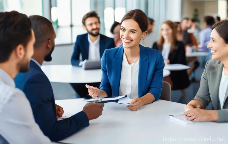 통번역사 이직 준비 방법 - **Prompt:** A confident and knowledgeable translator, a man in his 40s with a warm, approachable exp...