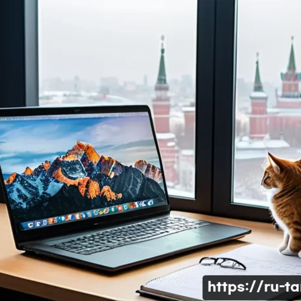 통번역사 직무 역량 강화 - A professional translator’s modern home office setup in Moscow, featuring a large monitor displaying...