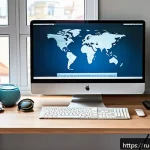 Home 23 통번역사 글로벌 시장 진출 방법 - A modern, well-organized home office setup for a professional translator specializing in internation...